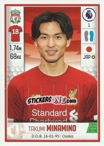 Figurina Takumi Minamino - Premier League Inglese 2019-2020 - Panini