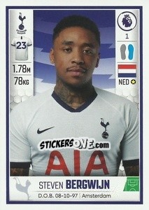 Figurina Steven Bergwijn - Premier League Inglese 2019-2020 - Panini