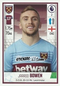 Sticker Jarrod Bowen - Premier League Inglese 2019-2020 n. U45 - Panini