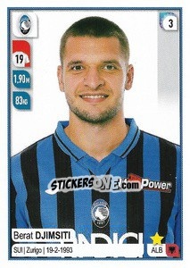 Sticker Berat Djimsiti - Calciatori 2019-2020 n. 13 - Panini