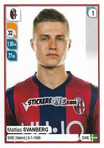 Cromo Mattias Svanberg - Calciatori 2019-2020 - Panini