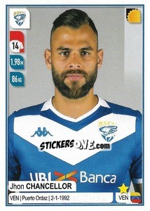 Sticker Jhon Chancellor - Calciatori 2019-2020 n. 65 - Panini