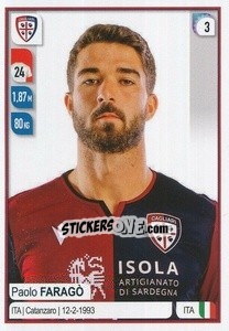 Sticker Paolo Faragò - Calciatori 2019-2020 n. 102 - Panini