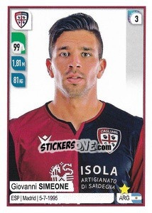 Sticker Giovanni Simeone - Calciatori 2019-2020 n. 113 - Panini