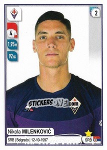 Sticker Nikola Milenkovic - Calciatori 2019-2020 n. 123 - Panini