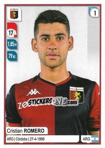 Figurina Cristian Romero - Calciatori 2019-2020 - Panini