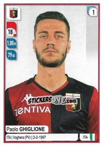 Sticker Paolo Ghiglione - Calciatori 2019-2020 n. 160 - Panini