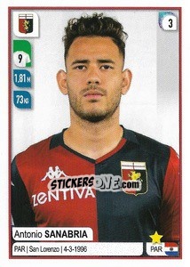 Sticker Antonio Sanabria - Calciatori 2019-2020 n. 168 - Panini
