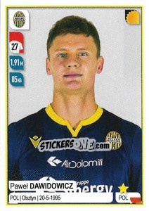 Cromo Paweł Dawidowicz - Calciatori 2019-2020 n. 186 - Panini