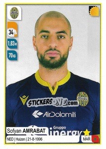 Figurina Sofyan Amrabat - Calciatori 2019-2020 - Panini