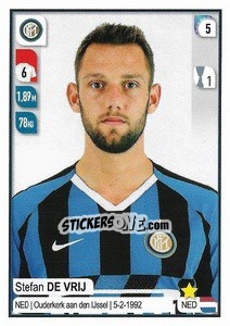 Sticker Stefan De Vrij - Calciatori 2019-2020 n. 209 - Panini