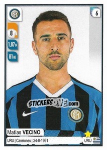 Sticker Matías Vecino - Calciatori 2019-2020 n. 220 - Panini