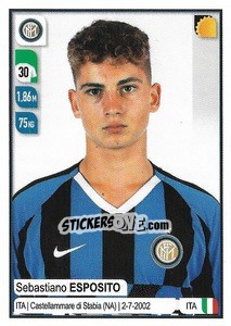 Sticker Sebastiano Esposito - Calciatori 2019-2020 n. 226 - Panini