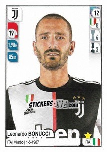 Figurina Leonardo Bonucci - Calciatori 2019-2020 - Panini