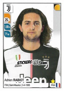 Sticker Adrien Rabiot - Calciatori 2019-2020 n. 252 - Panini