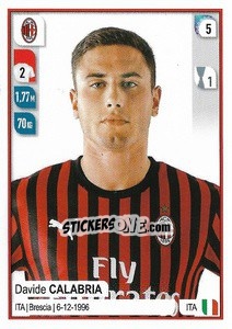 Sticker Davide Calabria - Calciatori 2019-2020 n. 330 - Panini