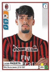 Figurina Lucas Paquetá - Calciatori 2019-2020 - Panini