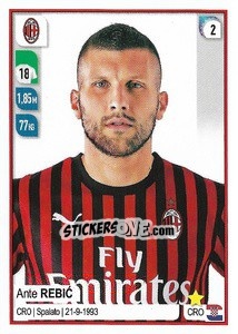 Sticker Ante Rebic - Calciatori 2019-2020 n. 344 - Panini