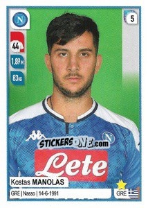 Cromo Kostas Manolas - Calciatori 2019-2020 - Panini