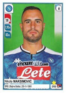 Sticker Nikola Maksimovic - Calciatori 2019-2020 n. 356 - Panini