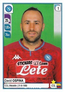 Cromo David Ospina - Calciatori 2019-2020 - Panini