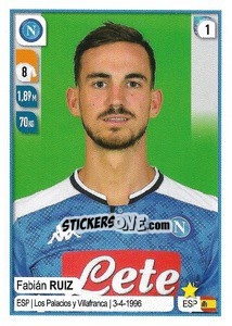 Sticker Fabián Ruiz - Calciatori 2019-2020 n. 367 - Panini