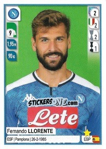 Sticker Fernando Llorente - Calciatori 2019-2020 n. 375 - Panini