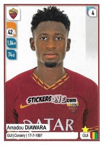 Sticker Amadou Diawara - Calciatori 2019-2020 n. 422 - Panini