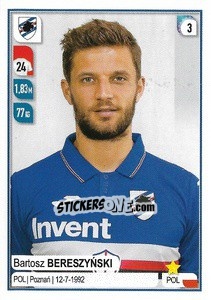 Sticker Bartosz Bereszyński - Calciatori 2019-2020 - Panini