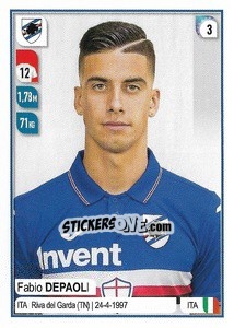 Sticker Fabio Depaoli - Calciatori 2019-2020 n. 447 - Panini