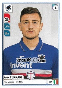 Sticker Alex Ferrari - Calciatori 2019-2020 n. 448 - Panini