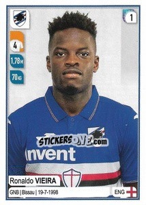 Sticker Ronaldo Vieira - Calciatori 2019-2020 - Panini