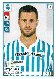 Sticker Jacopo Sala - Calciatori 2019-2020 n. 506 - Panini