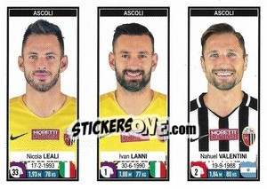 Cromo Nicola Leali / Ivan Lanni / Nahuel Valentini - Calciatori 2019-2020 - Panini