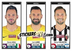 Sticker Nicola Leali / Ivan Lanni / Nahuel Valentini - Calciatori 2019-2020 n. 599 - Panini
