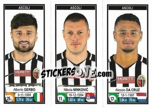 Sticker Alberto Gerbo / Nikola Ninkovic / Alessio Da Cruz - Calciatori 2019-2020 - Panini