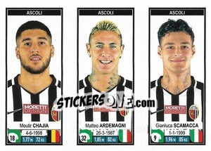 Sticker Moutir Chajia / Matteo Ardemagni / Gianluca Scamacca - Calciatori 2019-2020 n. 604 - Panini