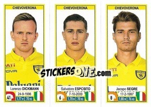 Figurina Lorenzo Dickmann / Salvatore Esposito / Jacopo Segre - Calciatori 2019-2020 - Panini