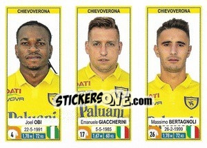 Cromo Joel Obi / Emanuele Giaccherini / Massimo Bertagnoli - Calciatori 2019-2020 - Panini