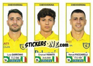 Sticker Luca Garritano / Emanuel Vignato / Manuel Pucciarelli - Calciatori 2019-2020 - Panini