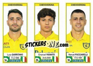 Sticker Luca Garritano / Emanuel Vignato / Manuel Pucciarelli - Calciatori 2019-2020 n. 618 - Panini