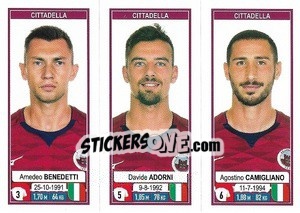 Cromo Amedeo Benedetti / Davide Adorni / Agostino Camigliano - Calciatori 2019-2020 - Panini