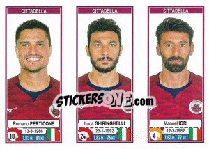 Sticker Romano Perticone / Luca Ghiringhelli / Manuel Iori - Calciatori 2019-2020 n. 623 - Panini