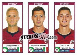 Sticker Giuseppe Panico / Michael De Marchi / Žan Celar - Calciatori 2019-2020 n. 626 - Panini