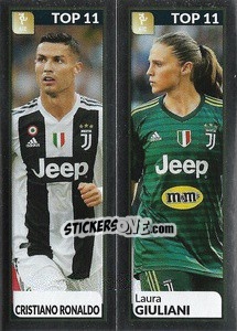 Figurina Cristiano Ronaldo / Laura Giuliani - Calciatori 2019-2020 - Panini