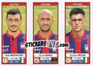 Cromo Mattia Mustacchio / Ahmad Benali / Salvatore Molina - Calciatori 2019-2020 - Panini