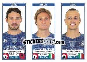 Cromo Frédéric Veseli / Simone Romagnoli / Luca Antonelli - Calciatori 2019-2020 - Panini
