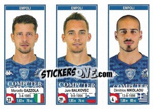 Sticker Marcello Gazzola / Jure Balkovec / Dimitrios Nikolaou - Calciatori 2019-2020 n. 653 - Panini