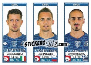 Figurina Marcello Gazzola / Jure Balkovec / Dimitrios Nikolaou - Calciatori 2019-2020 - Panini