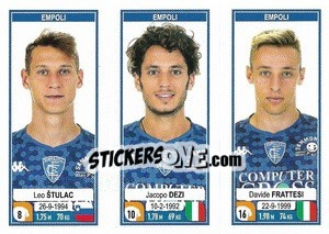 Sticker Leo Štulac / Jacopo Dezi / Davide Frattesi - Calciatori 2019-2020 - Panini